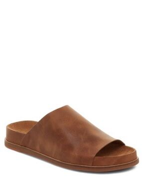 Brown leather slide sandal IN CAMEL by Kelsi dagger size 9.5